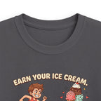 Kids Tee — "Earn Your Ice Cream" Cute Running Kid & Ice Cream Cone Graphic