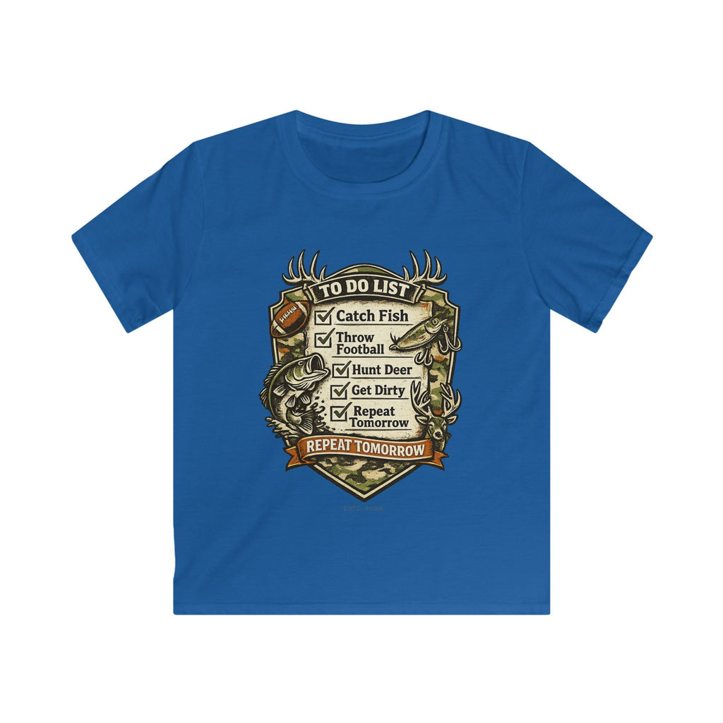 Kids Fishing & Outdoors To-Do List T-Shirt