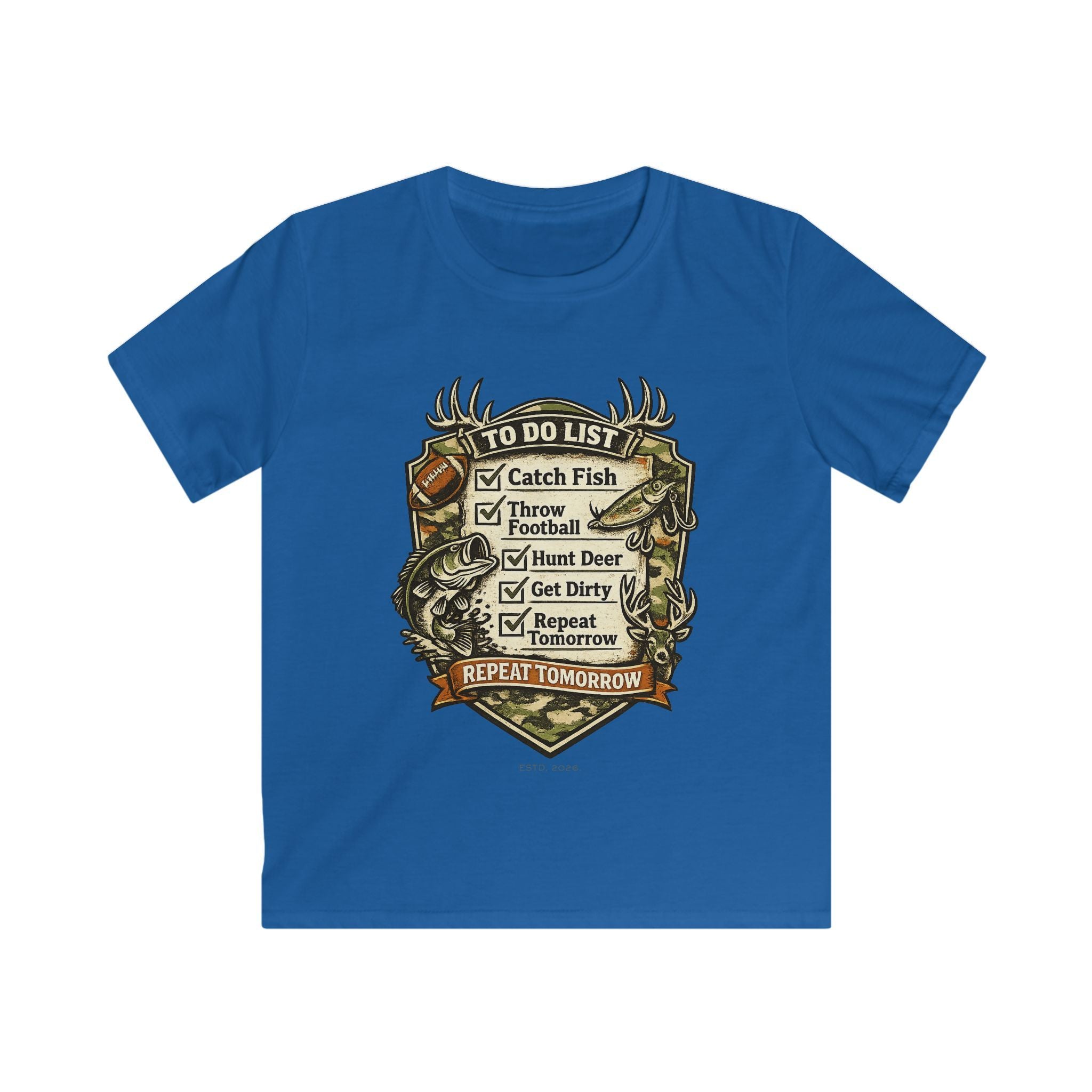 Kids Fishing & Outdoors To-Do List T-Shirt