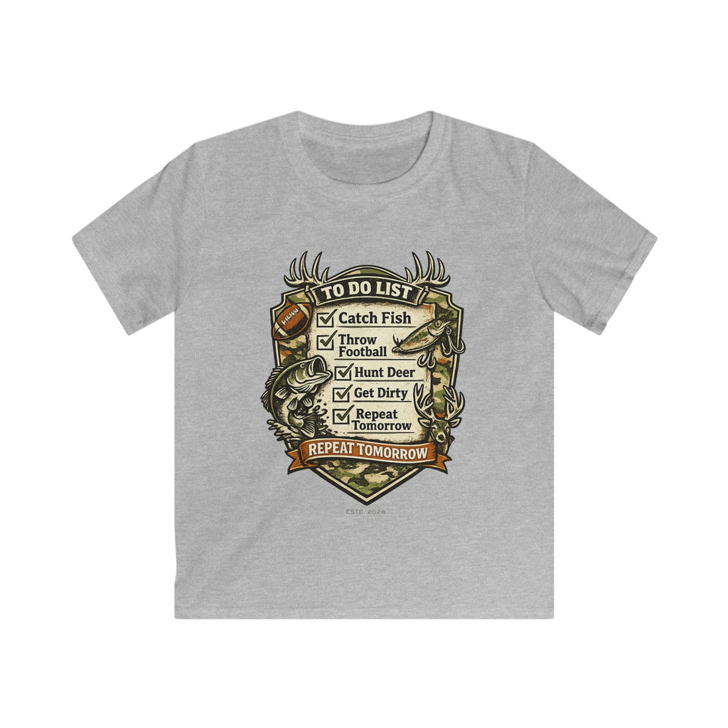 Kids Fishing & Outdoors To-Do List T-Shirt