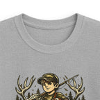 Kids Tee — "Raised Wild, Built Tough" Adventure Hunting Graphic