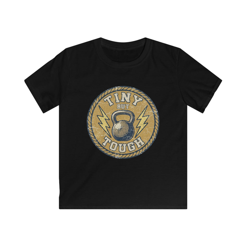 Tiny But Tough Kids Tee — Kettlebell Retro Fitness Shirt