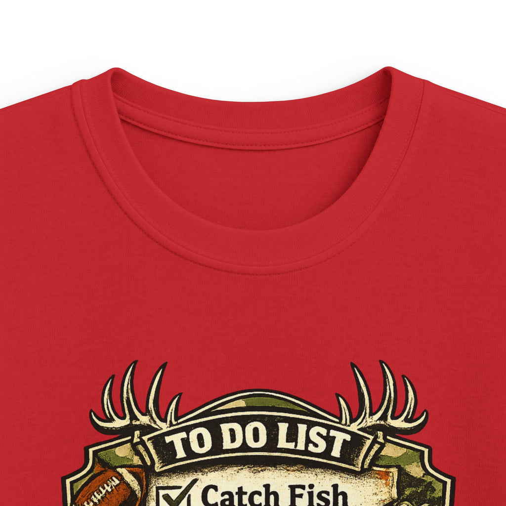 Kids Fishing & Outdoors To-Do List T-Shirt