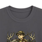 Kids Tee — "Raised Wild, Built Tough" Adventure Hunting Graphic