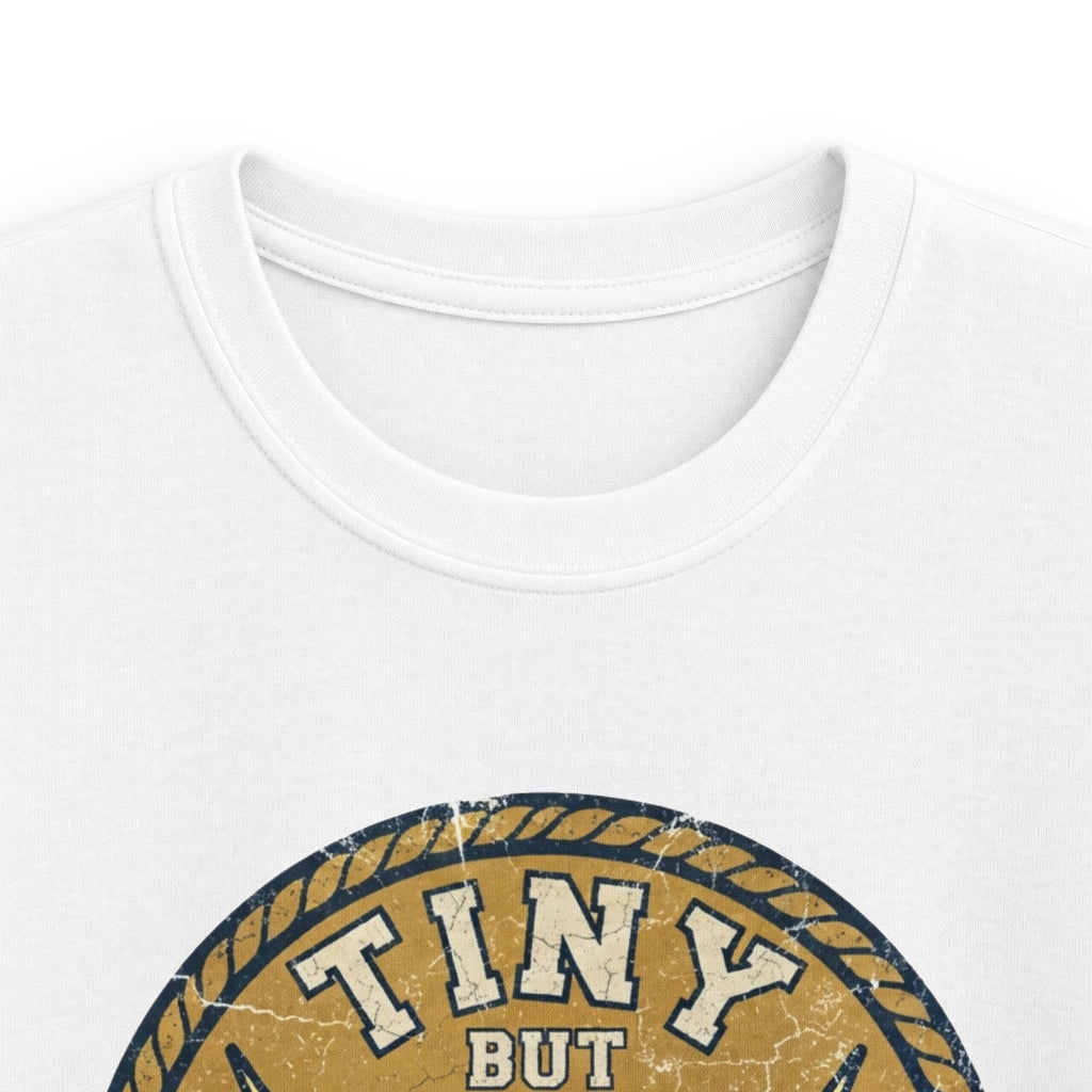 Tiny But Tough Kids Tee — Kettlebell Retro Fitness Shirt