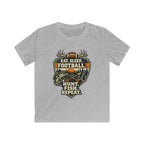 Kids Football & Outdoors Tee — "Eat. Sleep. Football. Hunt. Fish. Repeat."