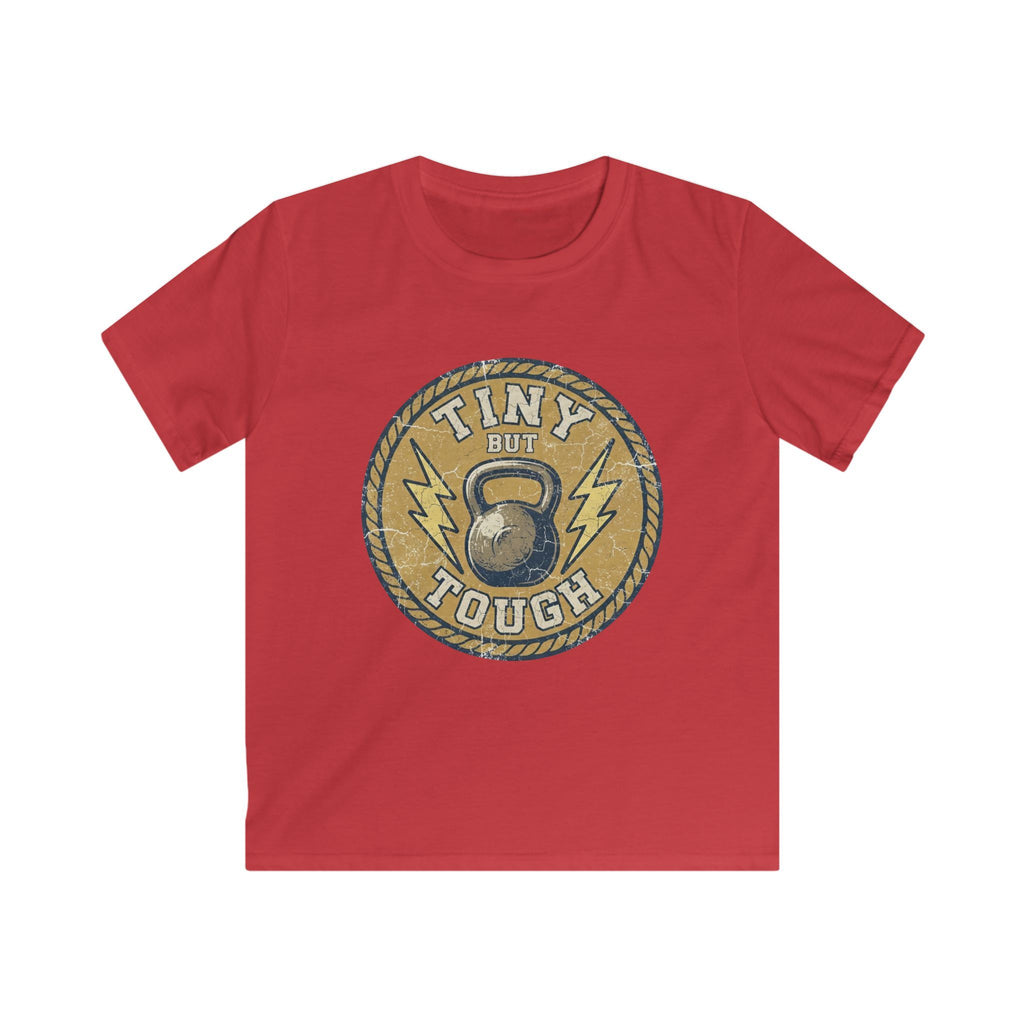 Tiny But Tough Kids Tee — Kettlebell Retro Fitness Shirt