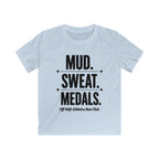 Kids Tee — "Mud. Sweat. Medals." Running Club Youth Shirt