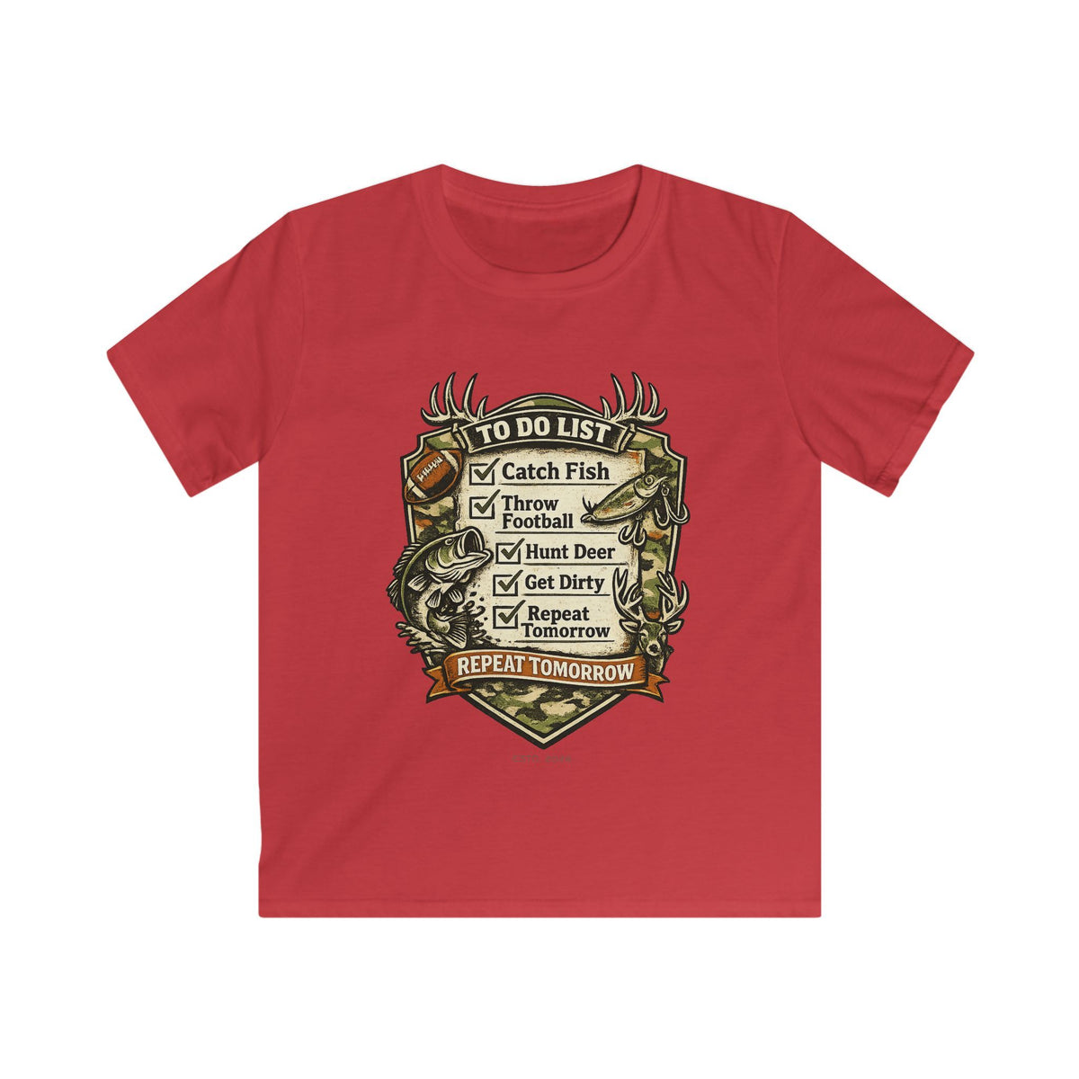 Kids Fishing & Outdoors To-Do List T-Shirt