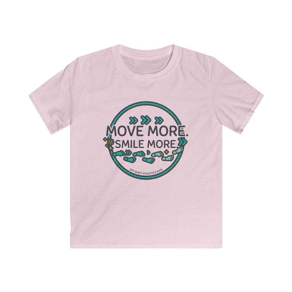 Kids Tee — “Move More. Smile More.” Inspirational Activewear