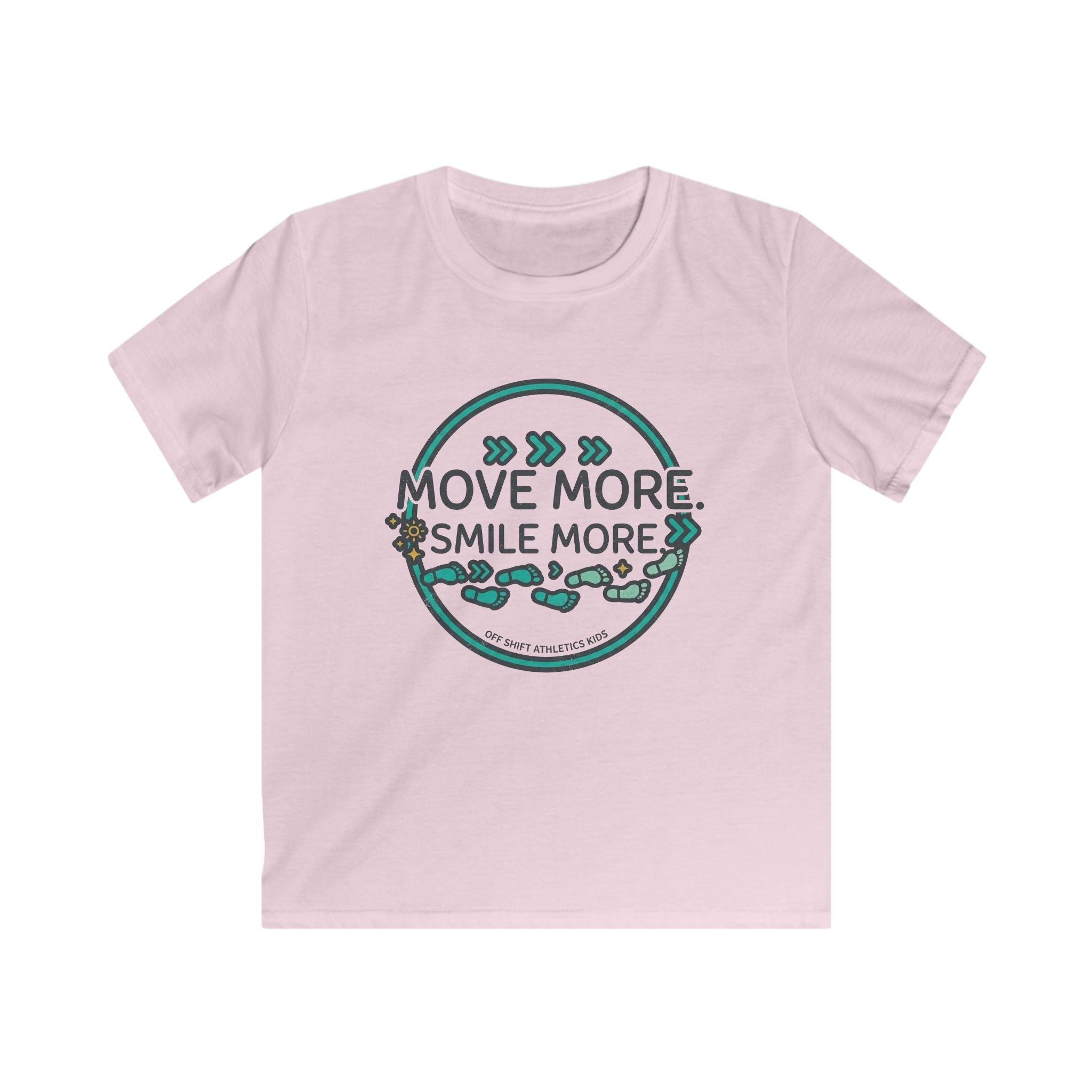 Kids Tee — “Move More. Smile More.” Inspirational Activewear