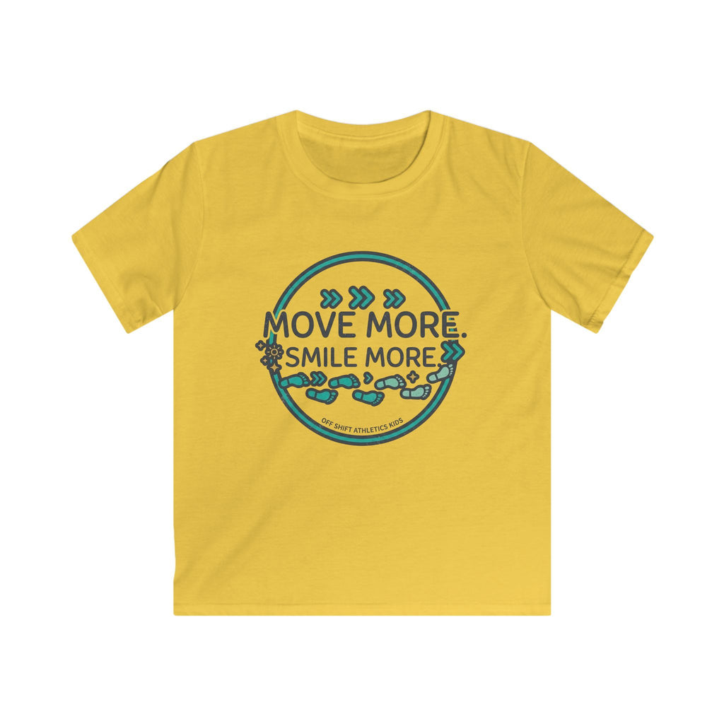 Kids Tee — “Move More. Smile More.” Inspirational Activewear