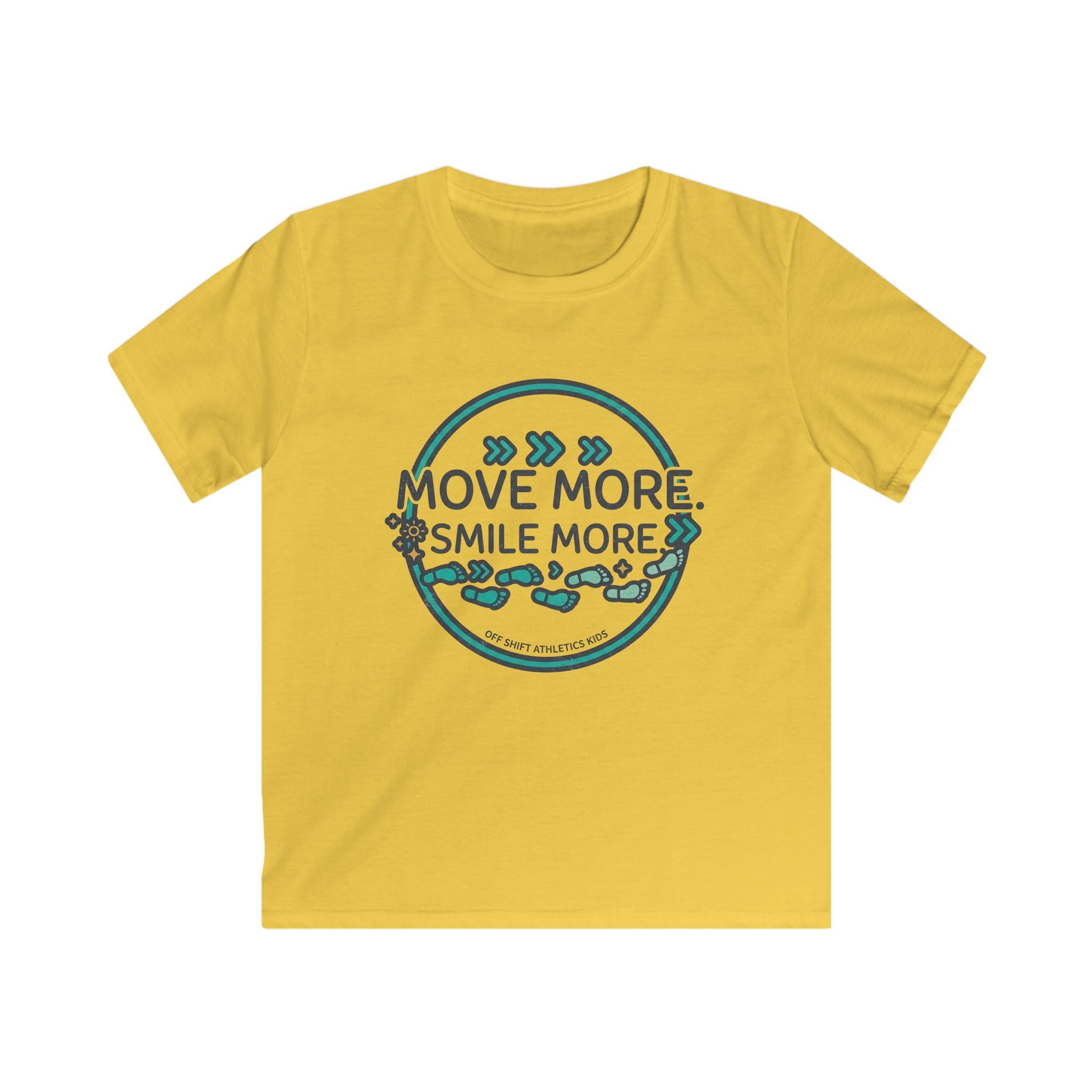 Kids Tee — “Move More. Smile More.” Inspirational Activewear