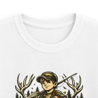 Kids Tee — "Raised Wild, Built Tough" Adventure Hunting Graphic