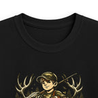 Kids Tee — "Raised Wild, Built Tough" Adventure Hunting Graphic