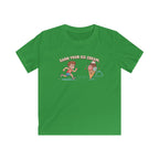 Kids Tee — "Earn Your Ice Cream" Cute Running Kid & Ice Cream Cone Graphic