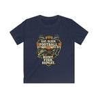 Kids Football & Outdoors Tee — "Eat. Sleep. Football. Hunt. Fish. Repeat."