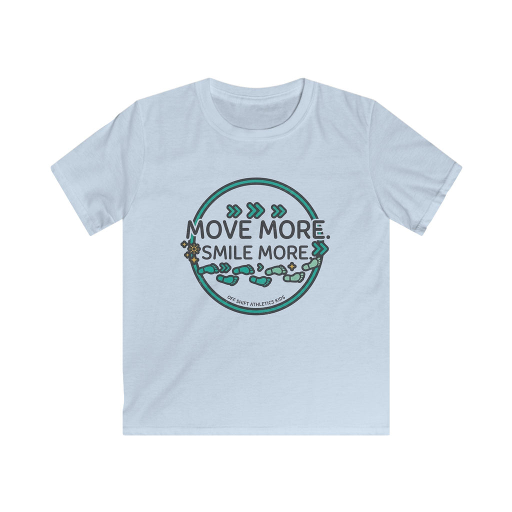 Kids Tee — “Move More. Smile More.” Inspirational Activewear