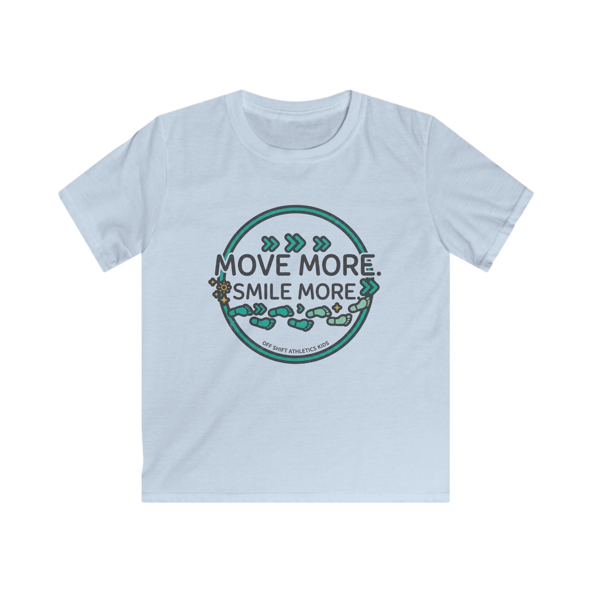 Kids Tee — “Move More. Smile More.” Inspirational Activewear