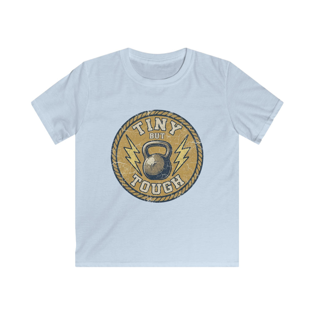 Tiny But Tough Kids Tee — Kettlebell Retro Fitness Shirt
