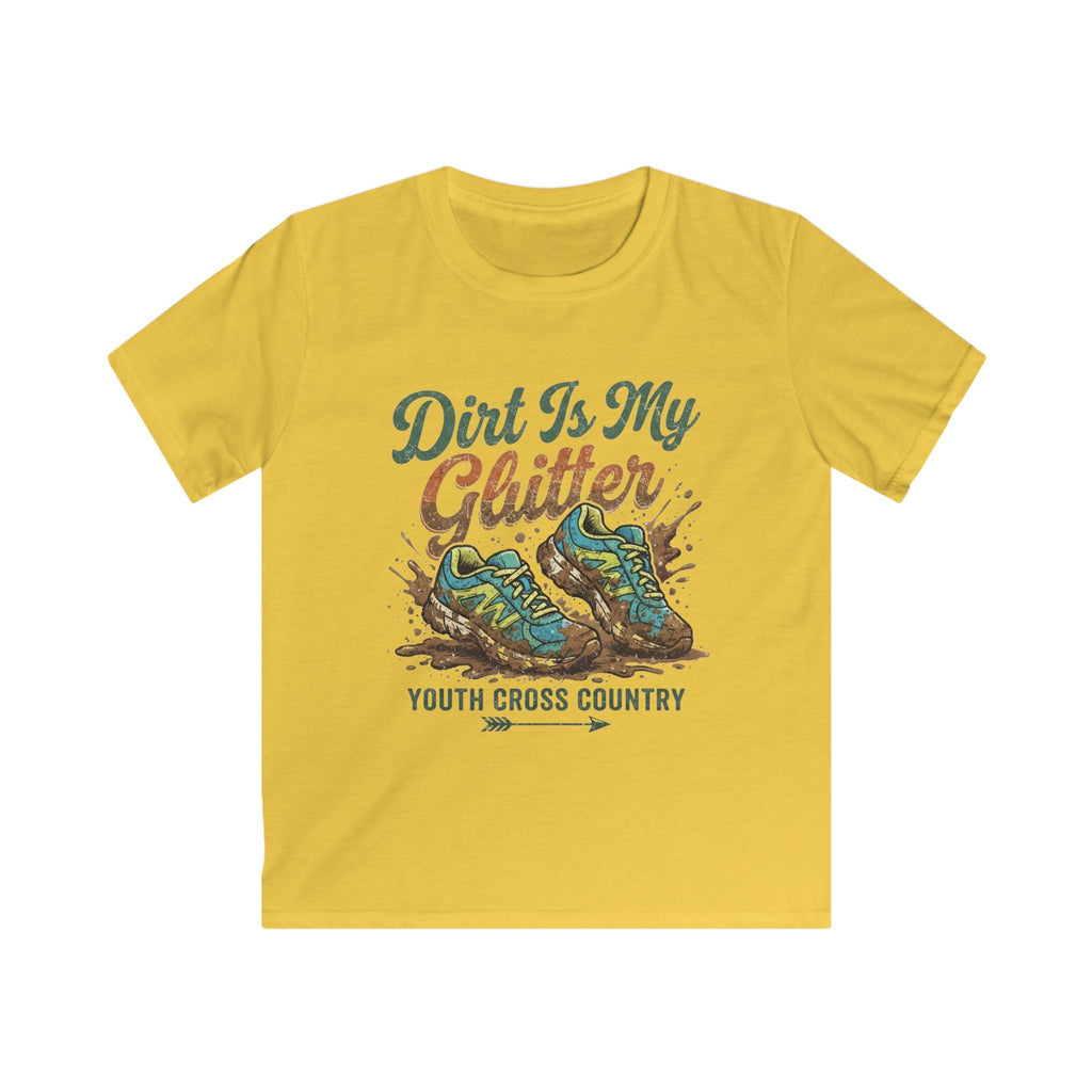 Kids Tee - "Dirt Is My Glitter" Youth Cross Country Running Shirt