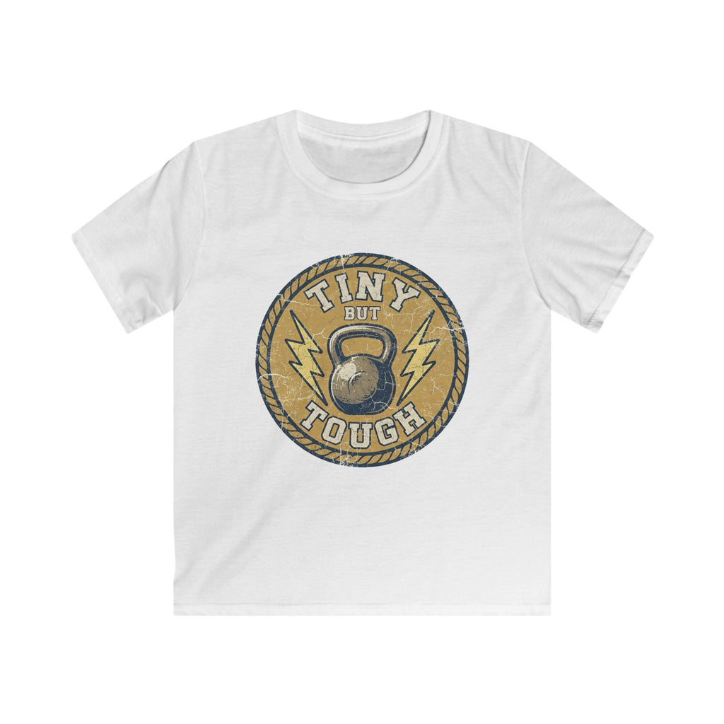 Tiny But Tough Kids Tee — Kettlebell Retro Fitness Shirt