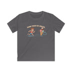Kids Tee — "Earn Your Ice Cream" Cute Running Kid & Ice Cream Cone Graphic