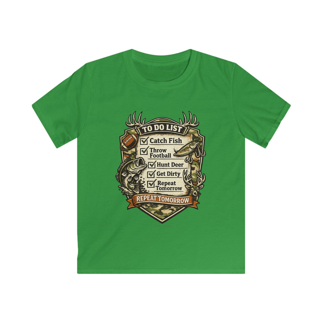 Kids Fishing & Outdoors To-Do List T-Shirt