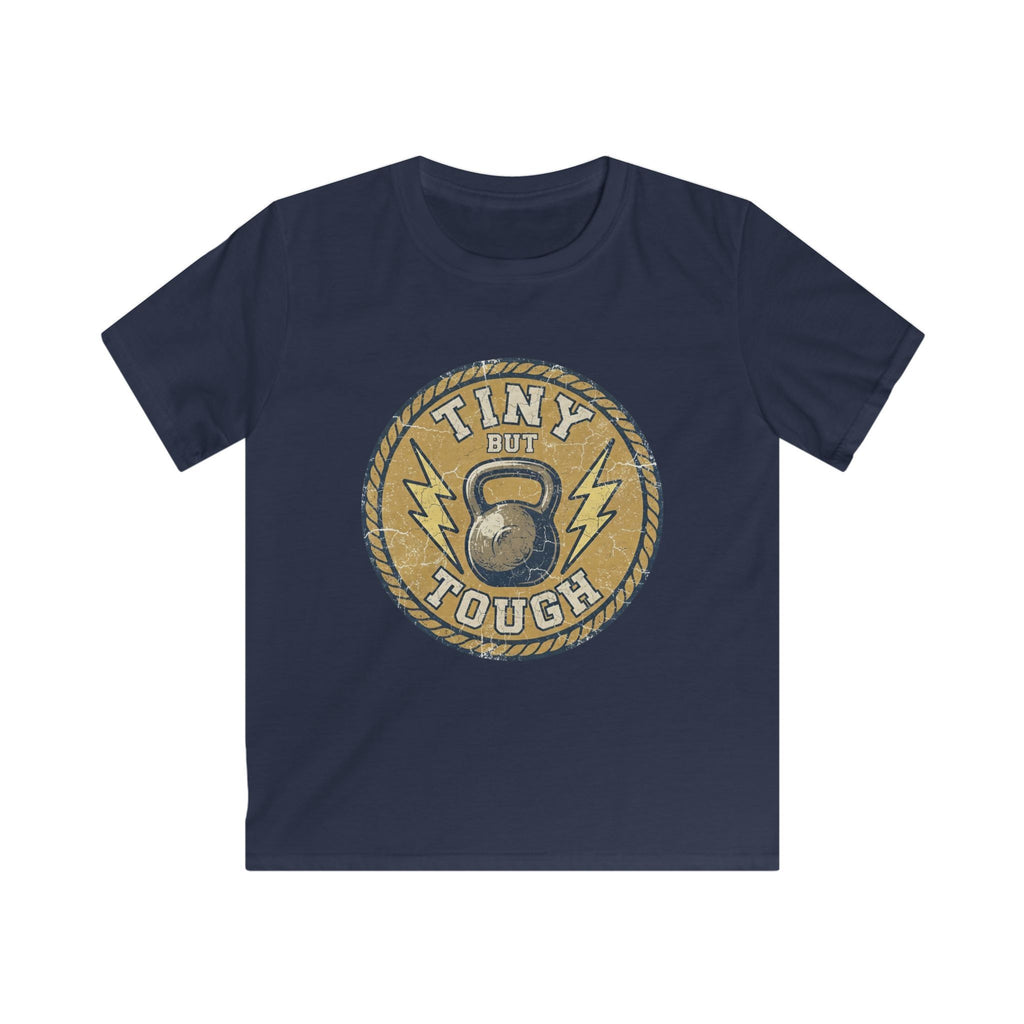 Tiny But Tough Kids Tee — Kettlebell Retro Fitness Shirt