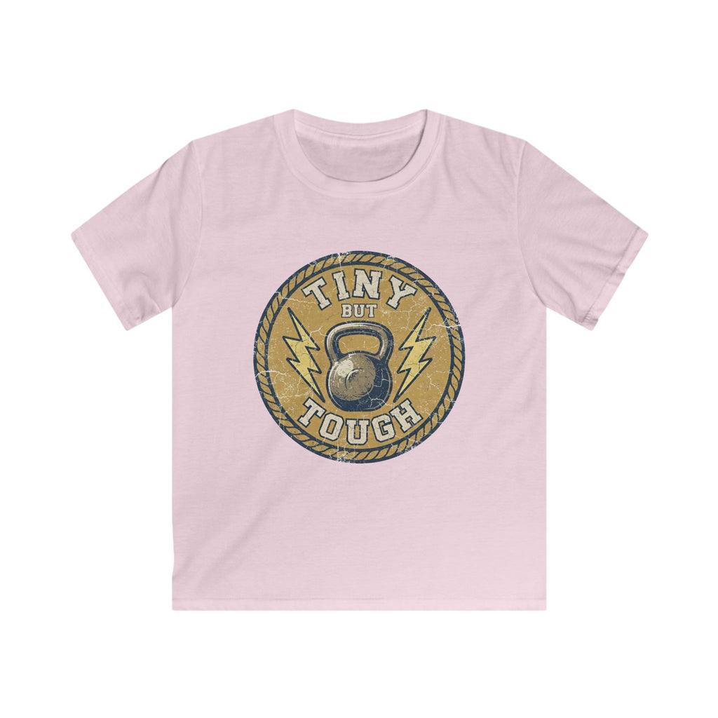 Tiny But Tough Kids Tee — Kettlebell Retro Fitness Shirt