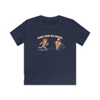 Kids Tee — "Earn Your Ice Cream" Cute Running Kid & Ice Cream Cone Graphic