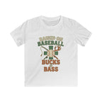 Kids Baseball, Bucks & Bass Tee — 'Raised on Baseball' Youth Shirt