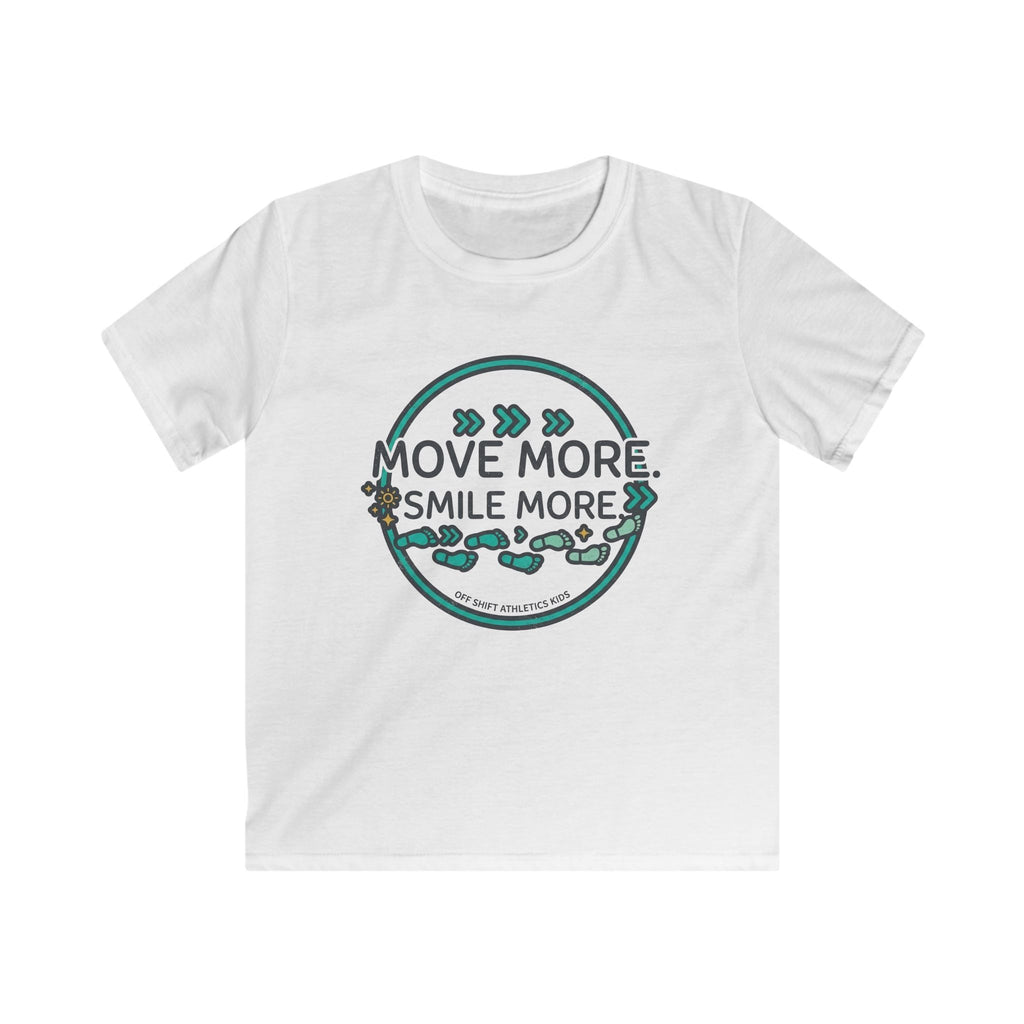 Kids Tee — “Move More. Smile More.” Inspirational Activewear