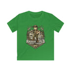 Kids Tee — "Raised Wild, Built Tough" Adventure Hunting Graphic