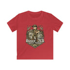 Kids Tee — "Raised Wild, Built Tough" Adventure Hunting Graphic