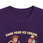 Kids Tee — "Earn Your Ice Cream" Cute Running Kid & Ice Cream Cone Graphic