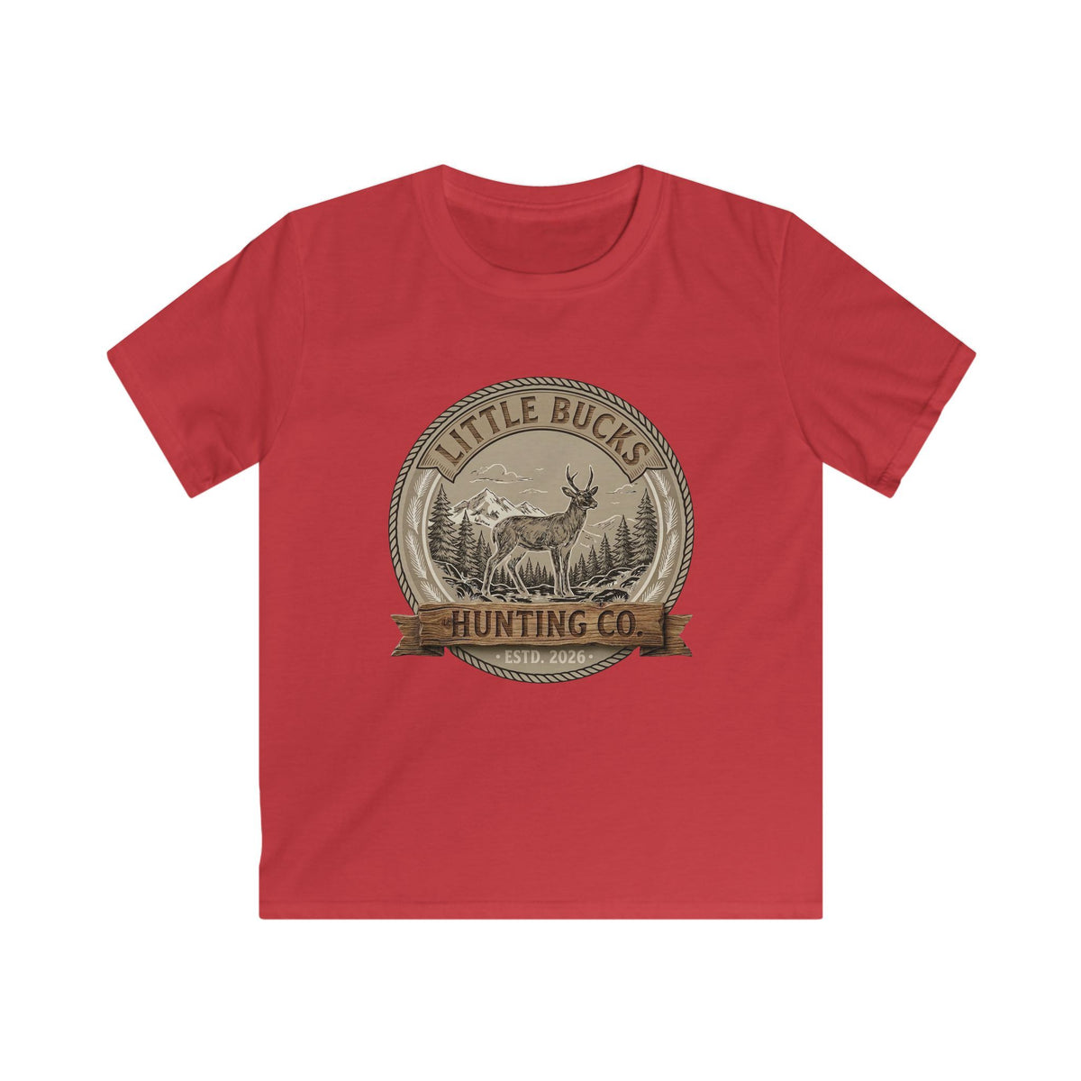 Kids Tee — "Little Bucks Hunting Co." Vintage Deer Graphic