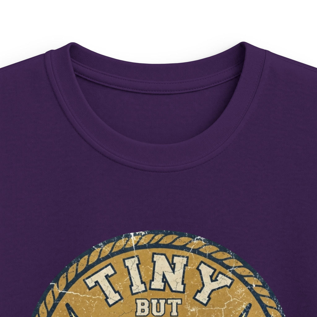 Tiny But Tough Kids Tee — Kettlebell Retro Fitness Shirt