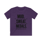Kids Tee — "Mud. Sweat. Medals." Running Club Youth Shirt