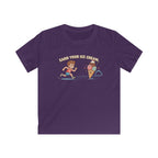 Kids Tee — "Earn Your Ice Cream" Cute Running Kid & Ice Cream Cone Graphic