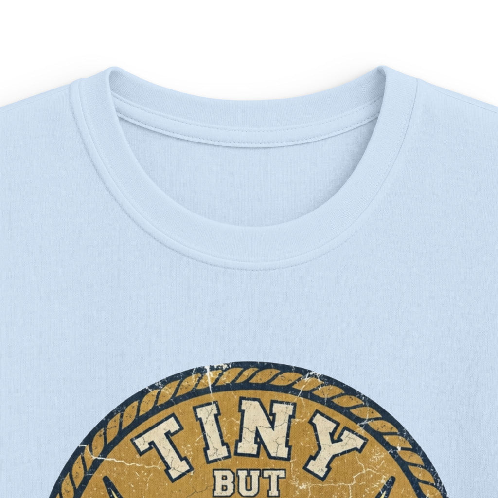 Tiny But Tough Kids Tee — Kettlebell Retro Fitness Shirt