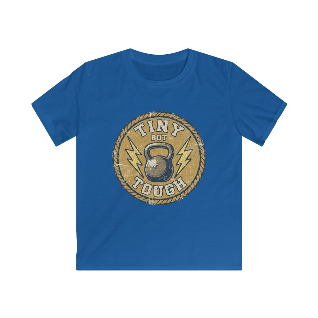 Tiny But Tough Kids Tee — Kettlebell Retro Fitness Shirt