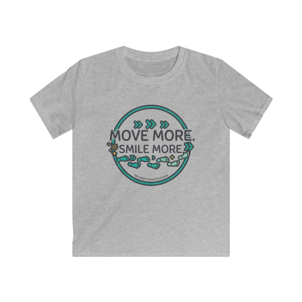 Kids Tee — “Move More. Smile More.” Inspirational Activewear