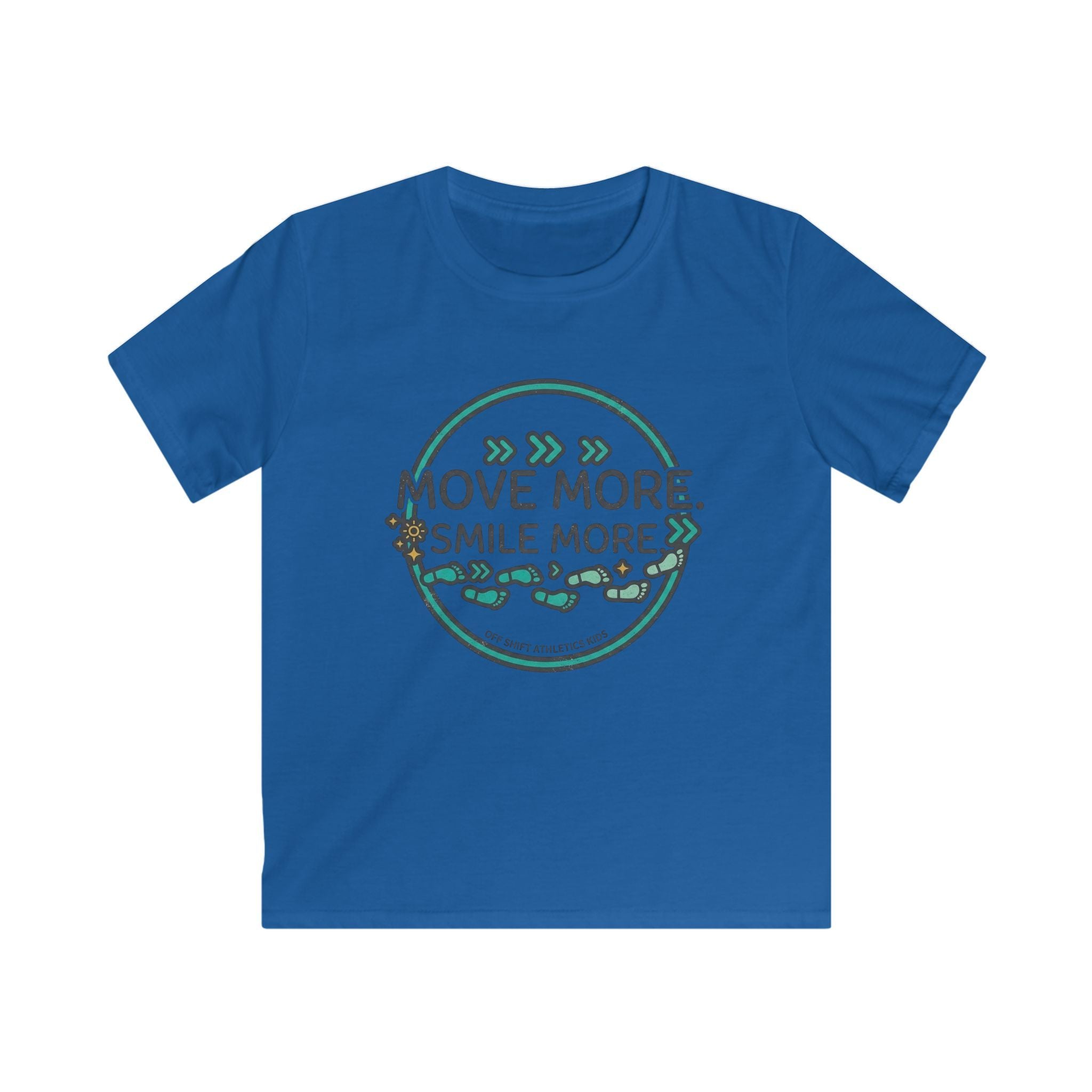 Kids Tee — “Move More. Smile More.” Inspirational Activewear