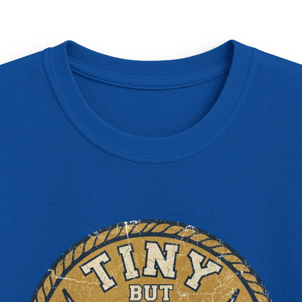 Tiny But Tough Kids Tee — Kettlebell Retro Fitness Shirt