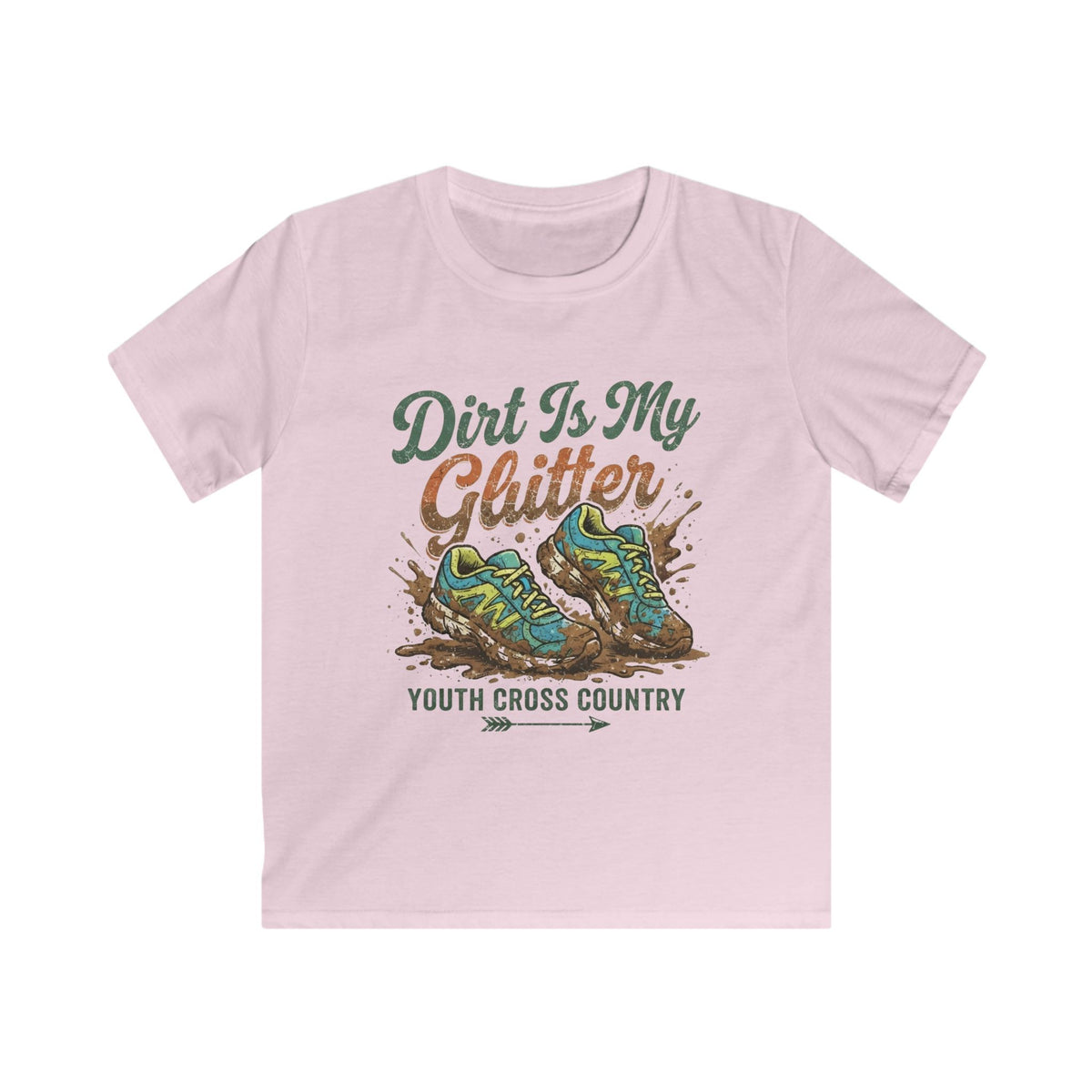 Kids Tee - "Dirt Is My Glitter" Youth Cross Country Running Shirt