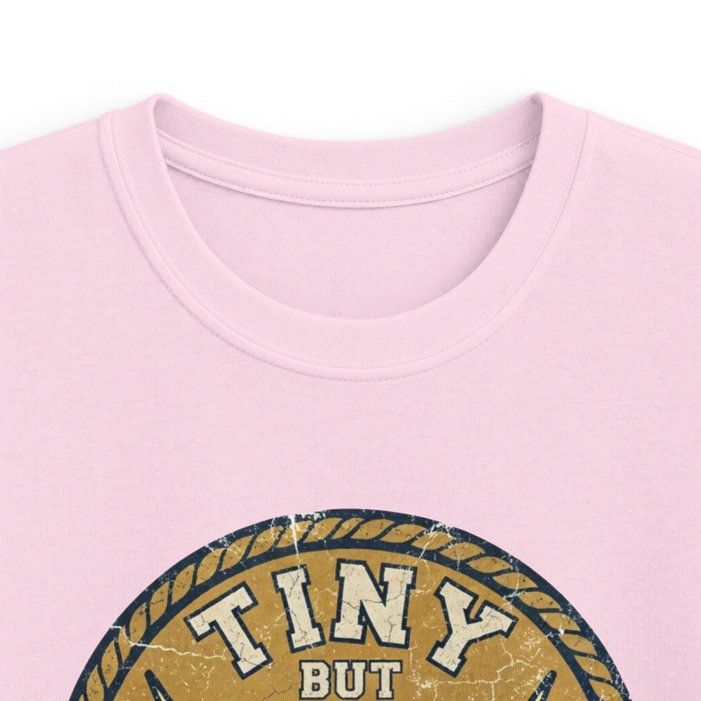 Tiny But Tough Kids Tee — Kettlebell Retro Fitness Shirt