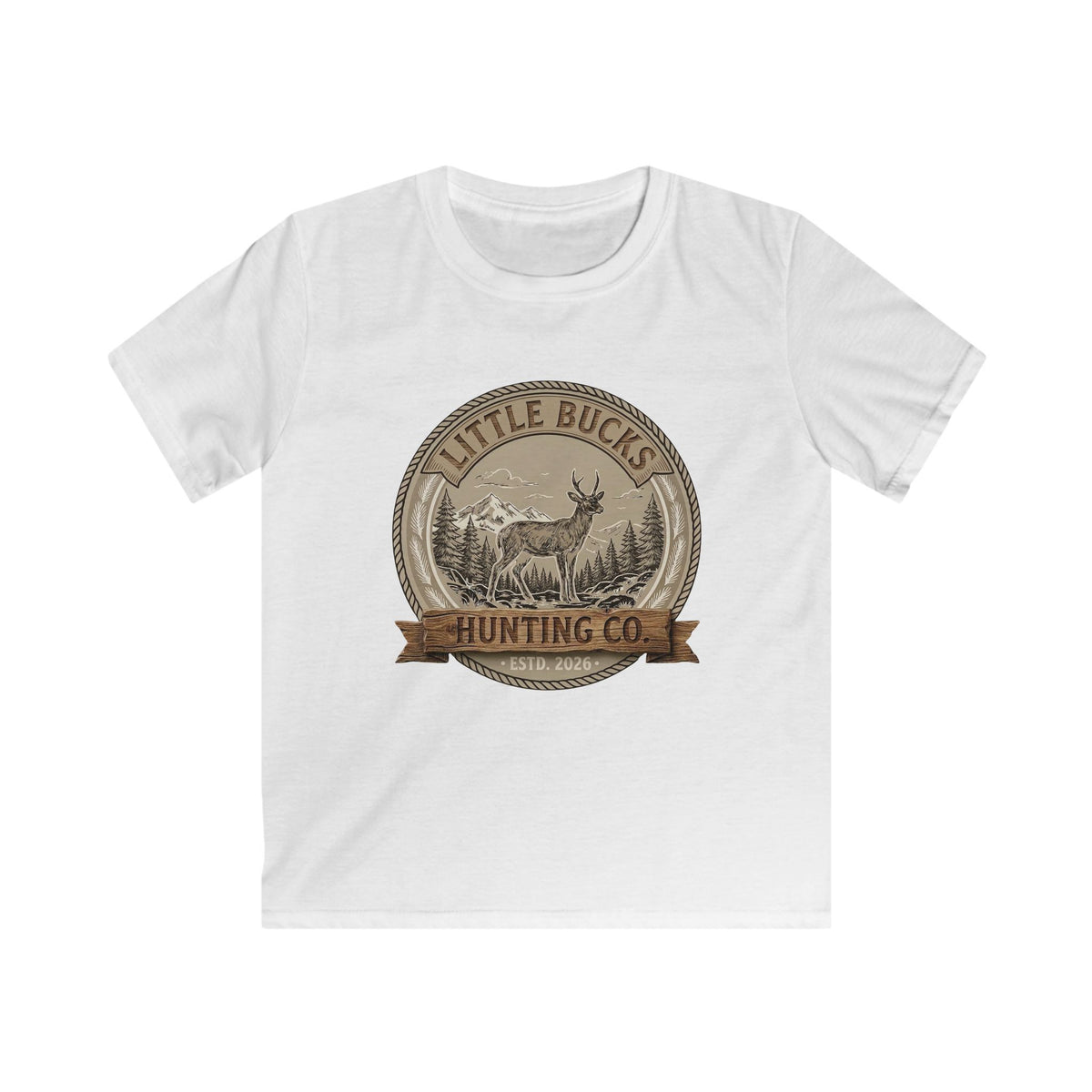 Kids Tee — "Little Bucks Hunting Co." Vintage Deer Graphic
