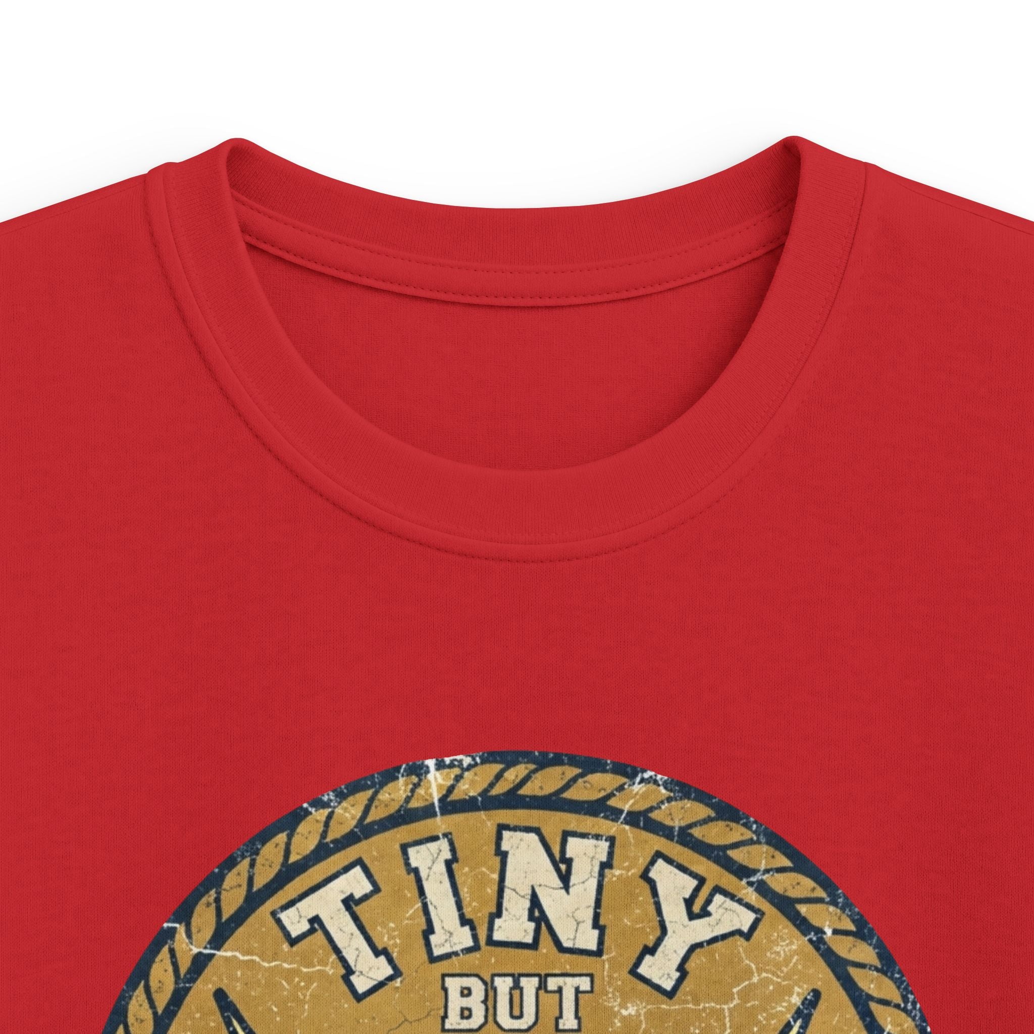 Tiny But Tough Kids Tee — Kettlebell Retro Fitness Shirt