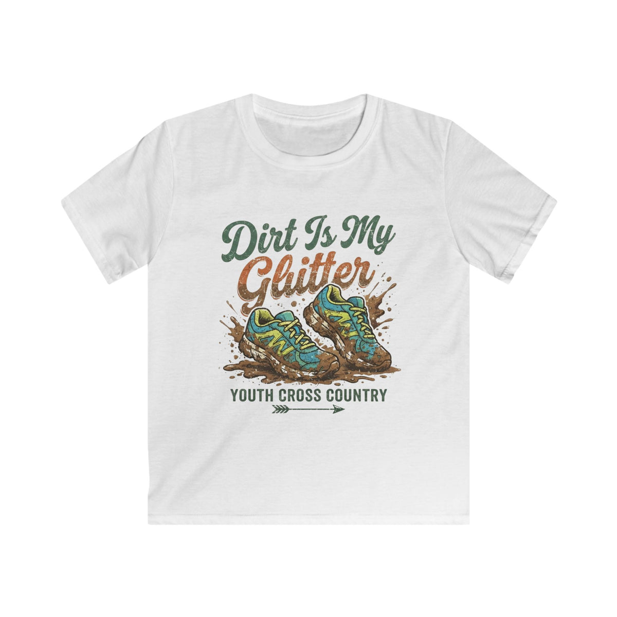 Kids Tee - "Dirt Is My Glitter" Youth Cross Country Running Shirt